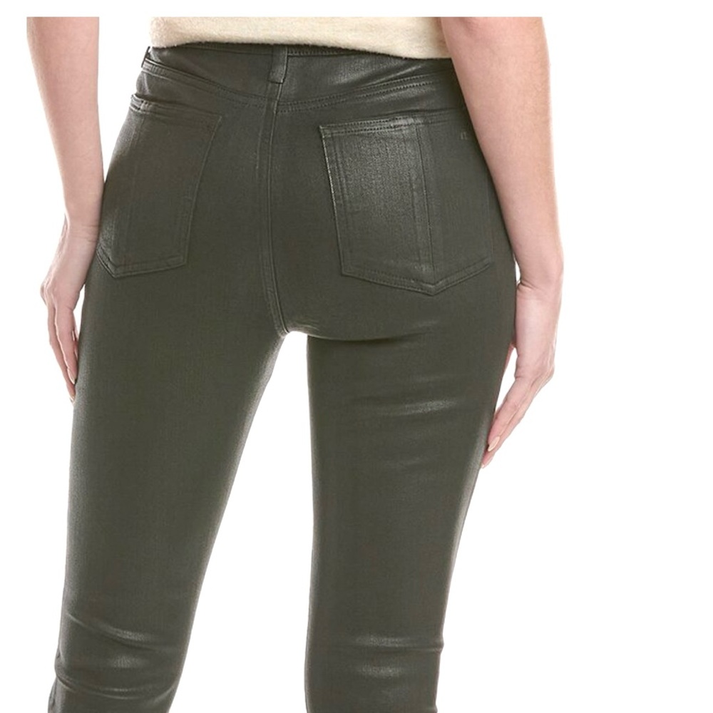 Rag & Bone Waxed Tailored Workwear Coated  Skinny Button Fly Straight Leg